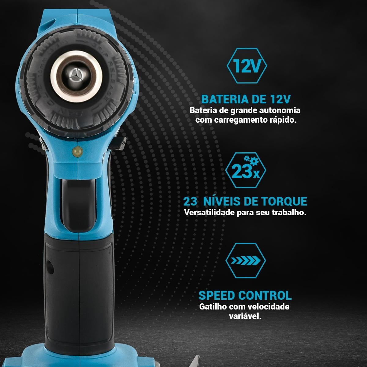 Parafusadeira 3 em 1 Philco Force 12V 15 Acessórios PPF120M