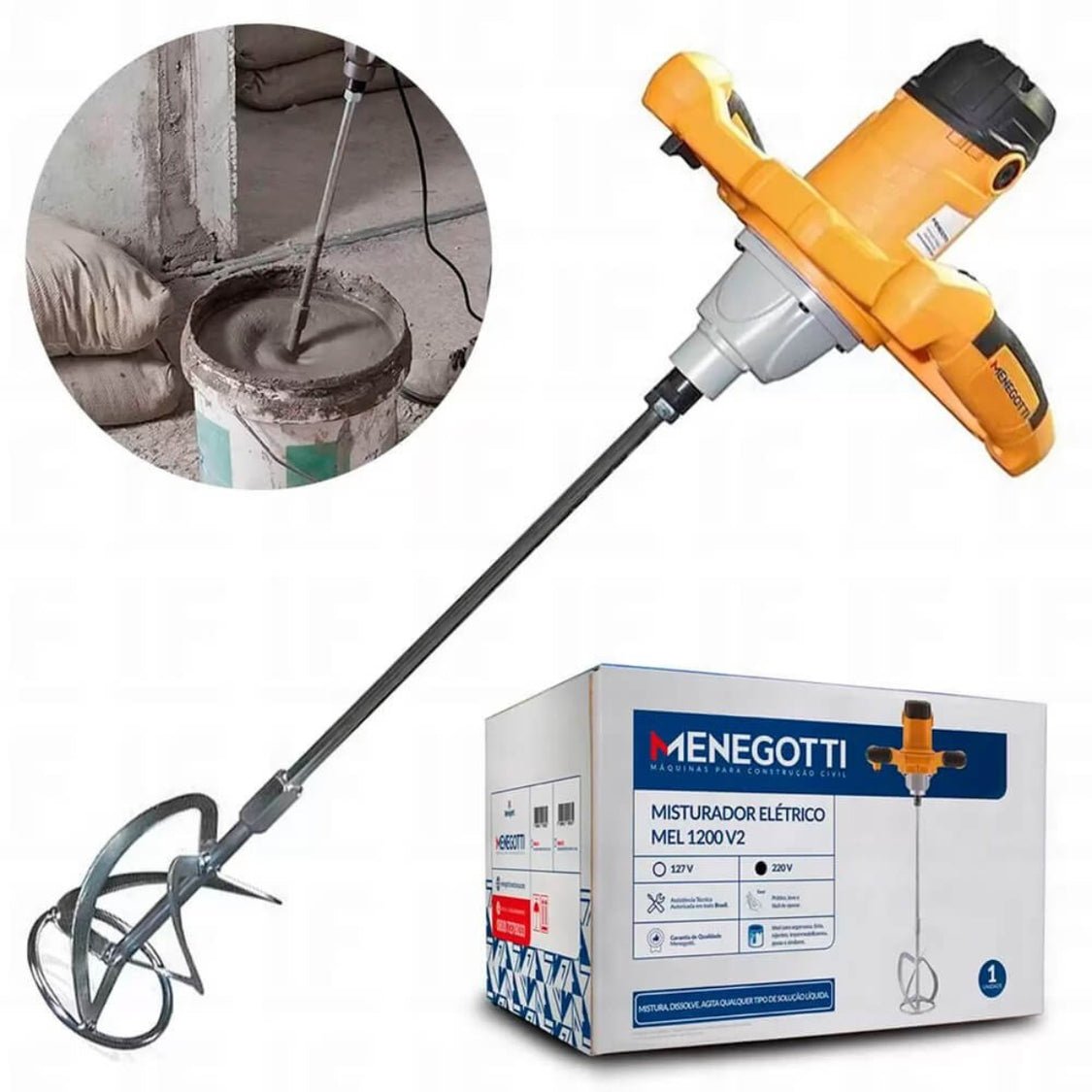 Misturador Elétrico MEL1200 V4 Monofásico 127V 1200W Menegotti